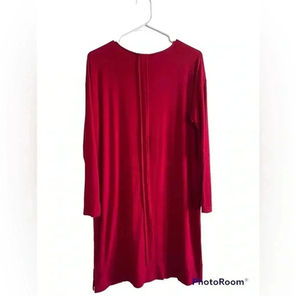 Eileen Fisher Dress Sheath Long Sleeve Jersey Stretch Casual - Picture 2 of 7